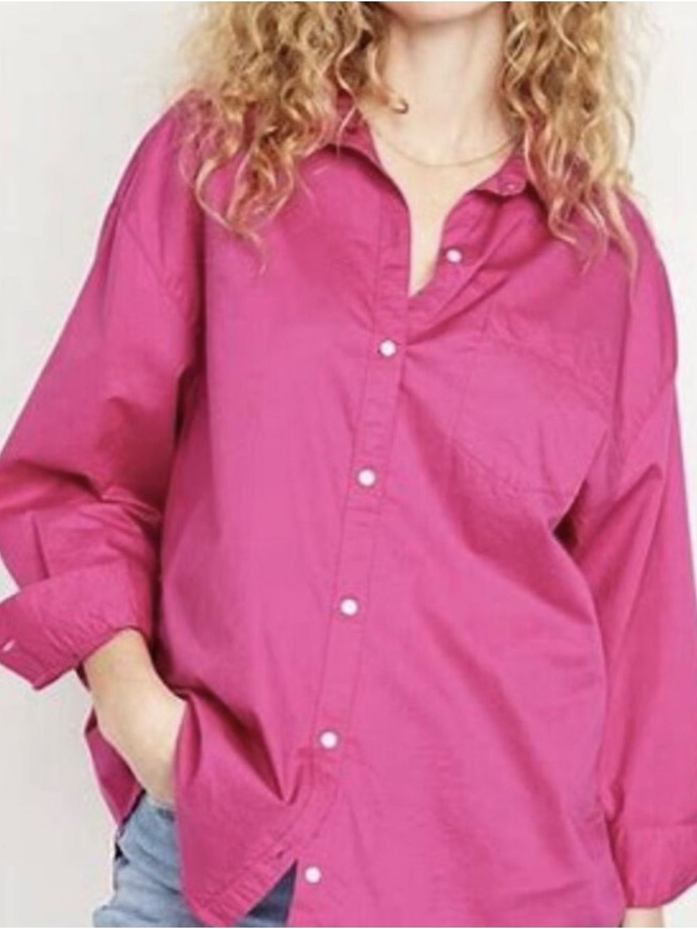 Old Navy Bright Pink Button-Down Shirt